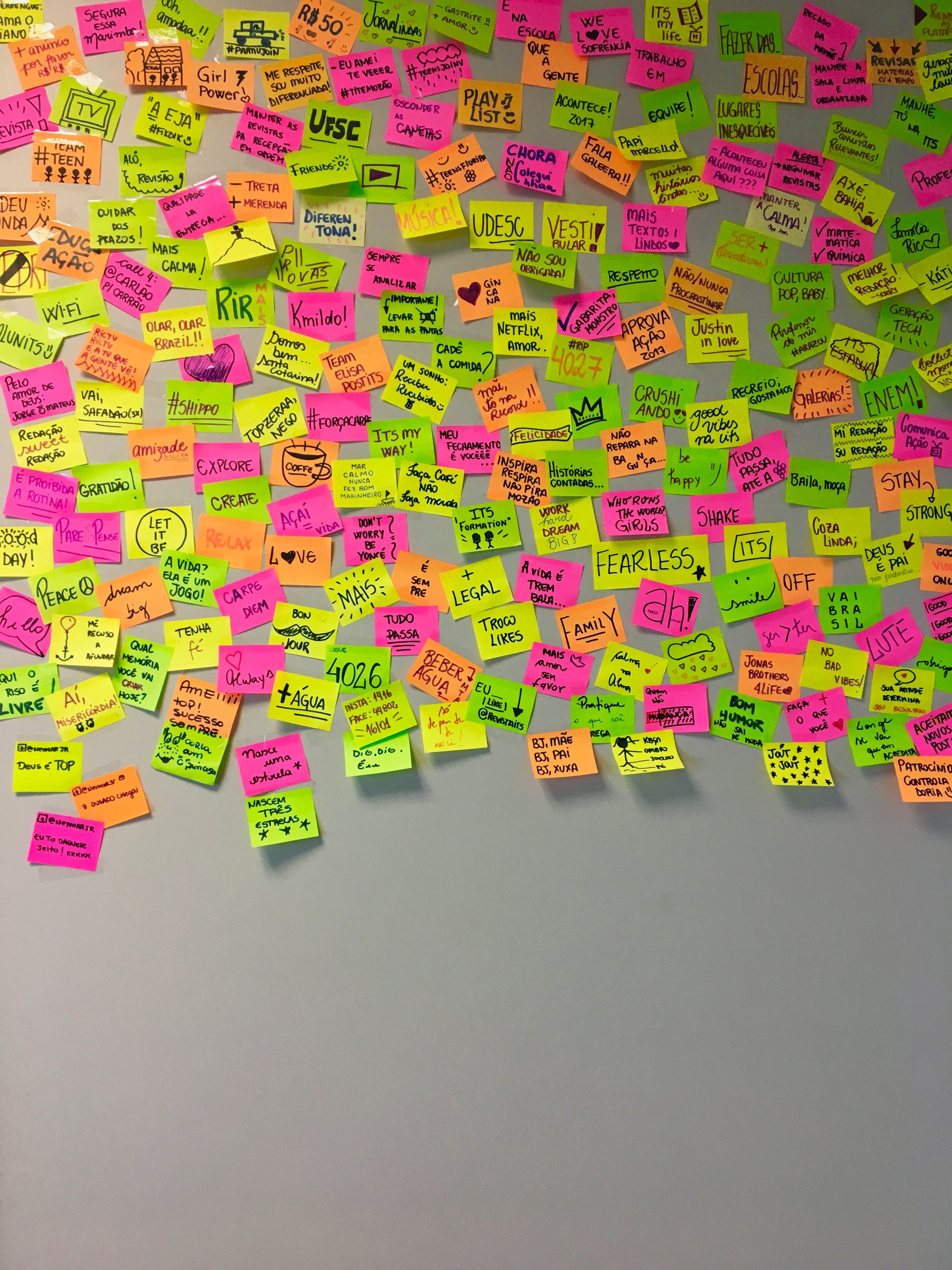 post it notes on wall ideation